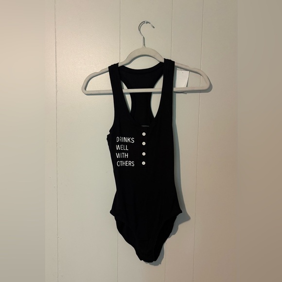 0054. $78 NWT Daydreamer x Revolve Drinks Well With Others Bodysuit - Picture 2 of 7